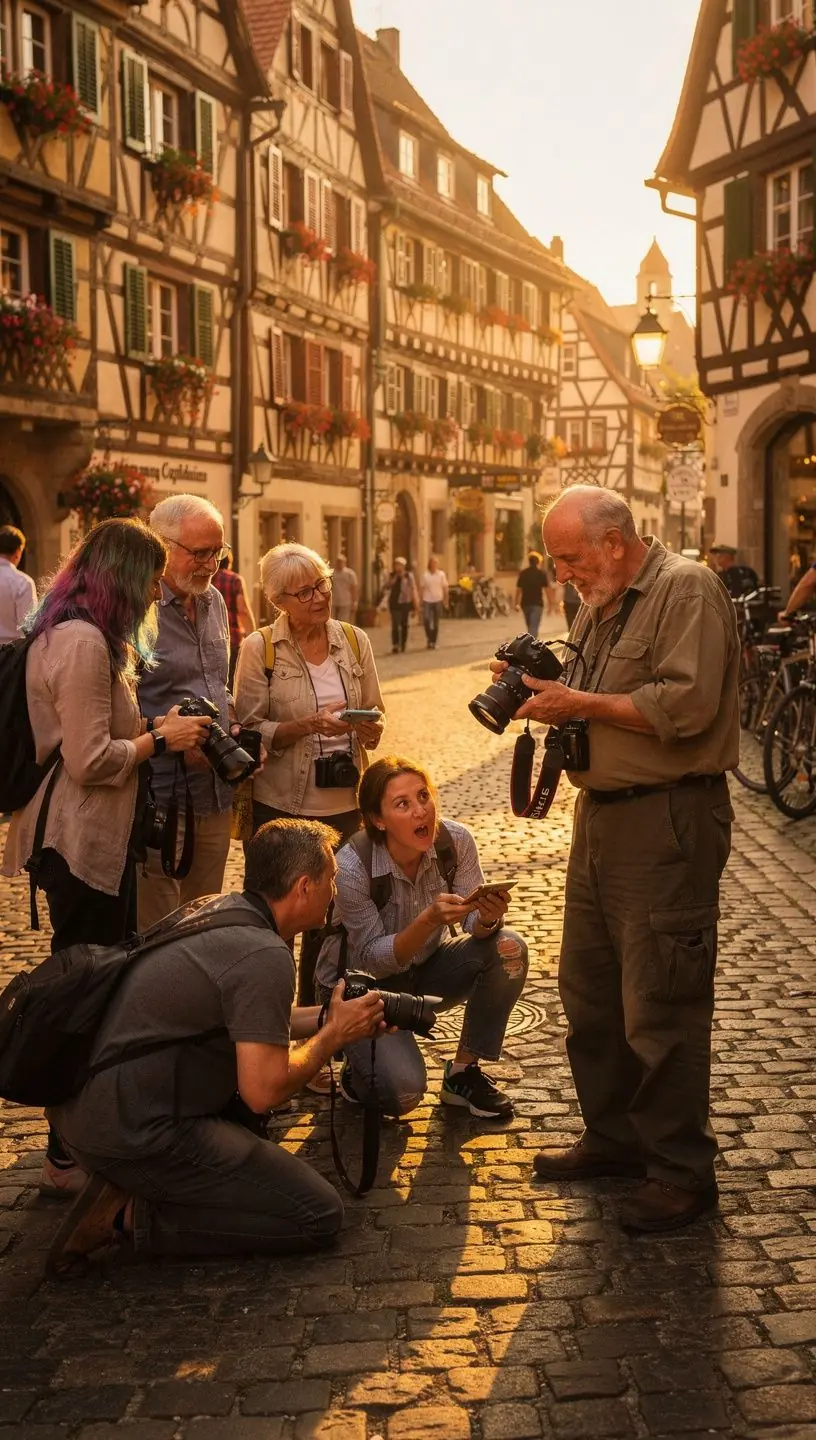 Gruppenfoto während eines Fotografie-Seminars in der Altstadt von München.